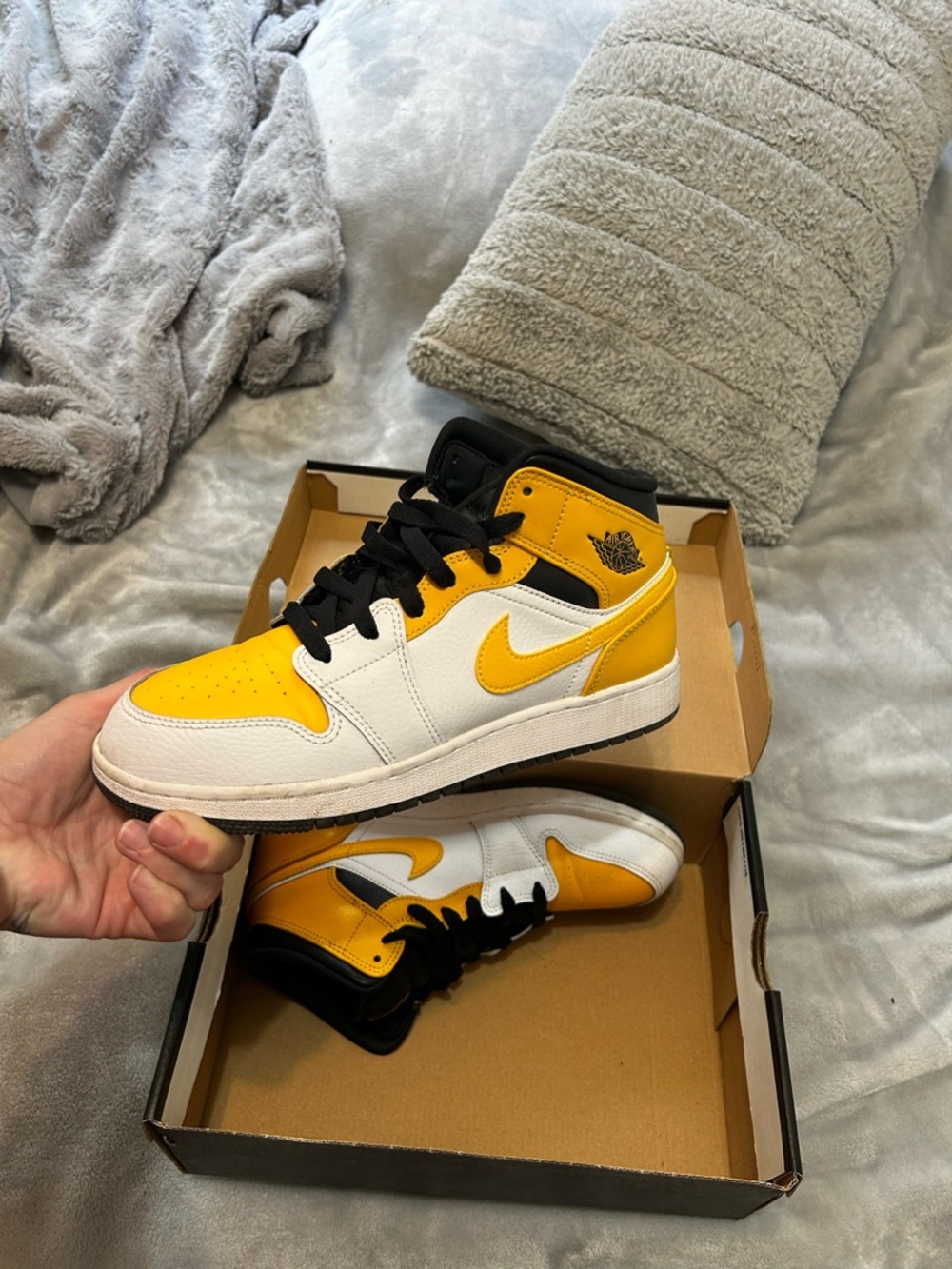 Nike Kids' Yellow/White/Black High-Top Sneakers